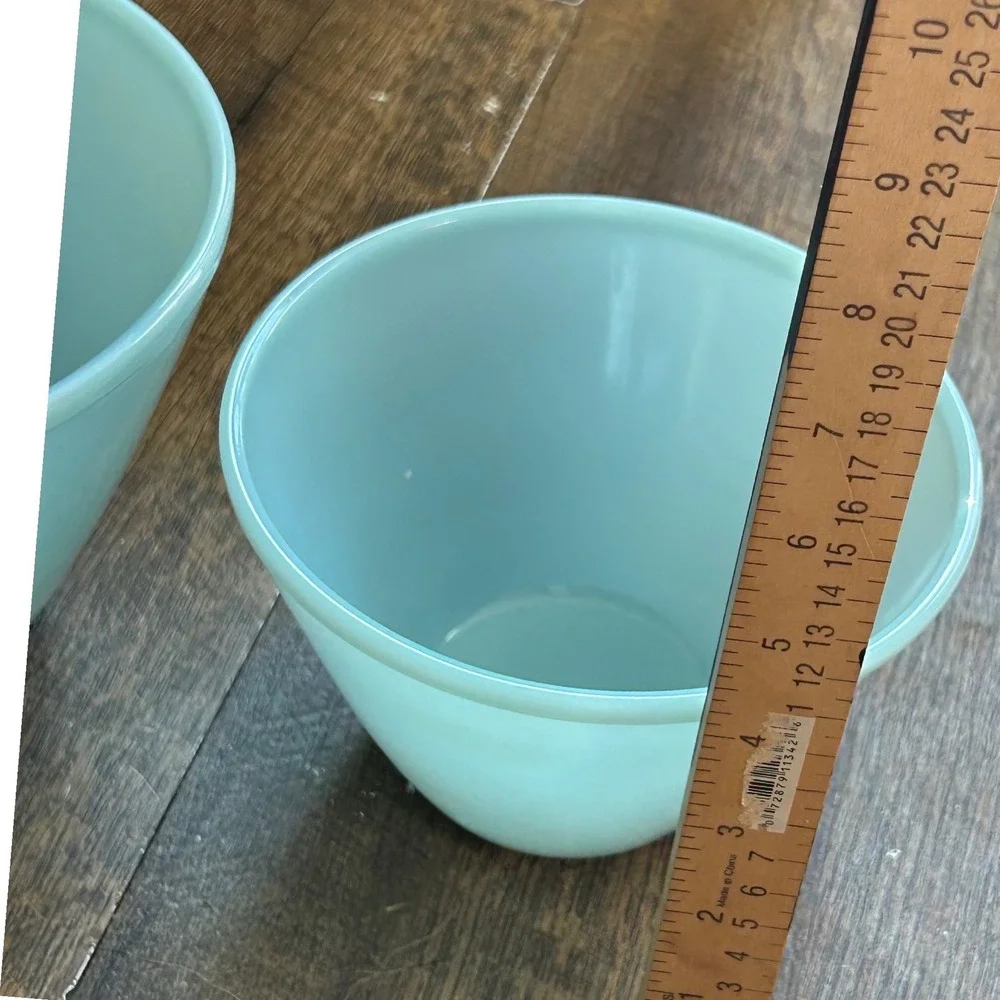 Fire King Blue Delphite Nesting Mixing Bowls Vintage Milk Glass Set of 2 USA